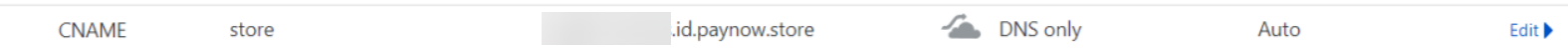 An example visual of a successfully configured store url in the cloudflare settings for paynow.